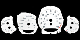 Instrument Face Set 991.2 GT3 - White - Manual - KPH - OEM Orange Tickmarks
