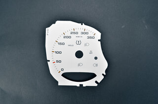 Instrument Face Set 991.2 GT3 - White - Manual - KPH - OEM Orange Tickmarks
