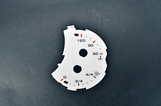 Instrument Face Set 991.2 GT3 - White - Manual - KPH - OEM Orange Tickmarks