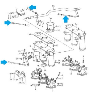 Jeu de biellettes MFI 2.4E/S/2.7RS injection méca. 72-76