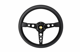 MOMO Steering Wheel - Prototipo 6C - Black Leather / Carbon Spokes / Grey Stitching - 350 mm