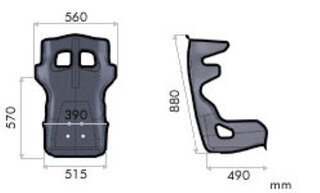 OMP HTE-R Professional Racing Seat - Black Bolsters + Inserts - Fiberglass Seat - FIA Approved