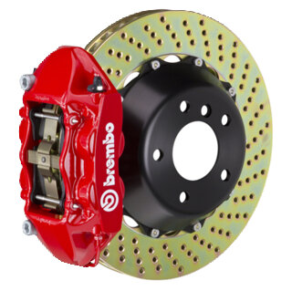 Sport Brake System - REAR - BREMBO GT - 4 Piston - Drilled - 345 x 28 mm - Red Caliper