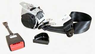 Seat Belt 964 / 993 - Front - Black - With 22cm Buckle + Installation Kit - German Aftermarket