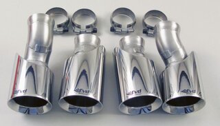 Quad Round Exhaust Tips Panamera V6 - Brombacher Edition - 4" (100 mm) - For FVD Mufflers Only