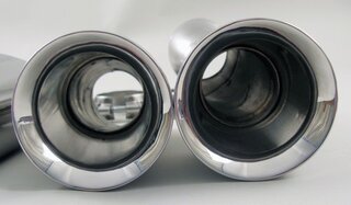 Quad Round Exhaust Tips Panamera V6 - Brombacher Edition - 4" (100 mm) - For FVD Mufflers Only