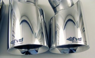 Quad Round Exhaust Tips Panamera V6 - Brombacher Edition - 4" (100 mm) - For FVD Mufflers Only