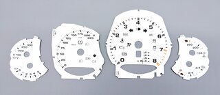 Instrument Face Set 991.2 Turbo S - White - PDK - MPH - Fahrenheit - With Logo