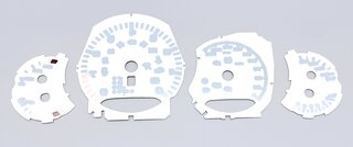 Instrument Face Set 991.2 Turbo S - White - PDK - MPH - Fahrenheit - With Logo