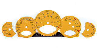 FVD Brombacher Instrument Face Set 997.2 Turbo - Speed Yellow - Manual - MPH - With Logo