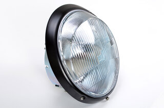 Euro H4 Headlight - Right or Left - LHD - Black Ring - OEM - Without Headlight Leveling