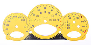 Fonds compteurs speed jaune 997 Turbo Km/h Tiptronic