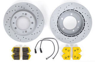 Bremsenservice-Kit komplett - HA 944 Turbo (85-86) Sport ( Bremsscheiben gelocht + Pagid gelb)
