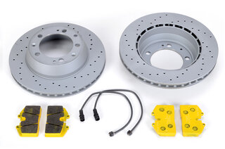 Bremsenservice-Kit komplett - HA 944 Turbo (85-86) Sport ( Bremsscheiben gelocht + Pagid gelb)