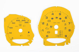 Instrument Face Set 981 - Base Model - Racing Yellow - PDK - KPH - 280 KPH