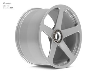 Jante aluminium forgé 12,5x22 ET60 JP Forged DC à fixation centrale, argent mat