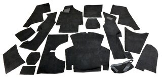 Teppichsatz komplett 964  C2/4 Feinvelour schwarz 23-teilig - für Fzg. mit Vollleder-Ausstattung