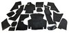 Teppichsatz komplett 964  C2/4 Feinvelour schwarz 23-teilig - für Fzg. mit Vollleder-Ausstattung