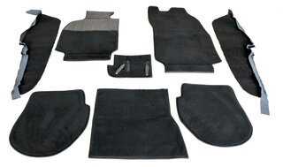 Teppichsatz komplett 964  C2/4 Feinvelour schwarz 23-teilig - für Fzg. mit Vollleder-Ausstattung