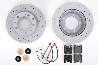 Brake Service Kit 964 C2 1990-92 - REAR - Drilled Discs - 2 Piston Caliper