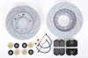 Bremsenservice-Kit komplett - VA 968 92-95 Sport ( gelochte Bremsscheiben )