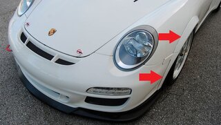Front Fender Flare Set 997.1 / 997.2 - Genuine Cup Car - 4 Piece Set - Appx. 2 cm Wider