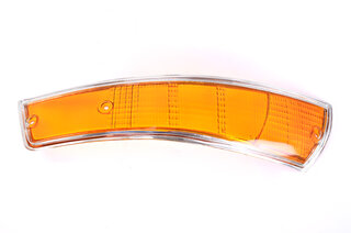 Lichtscheibe Blinker USA links  Rand silber, Standlicht Orange