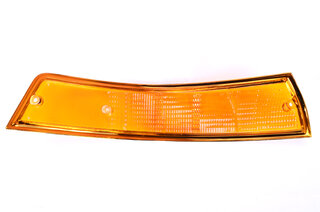 Lichtscheibe Blinker USA links  Rand silber, Standlicht Orange