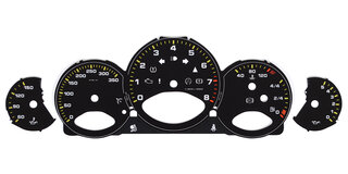 Zifferblattsatz Schwarz, Strichelung Spider Grün 997 GT2 Km/h