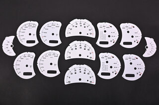 FVD Brombacher Instrument Face Set 996 Turbo S - White - With Tach Logo