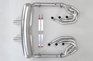 Brombacher Exhaust System 911 74-83 - Race - Without Heat - Bypass - Center Exit - Not US SC 80-83