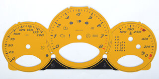 Instrument Face Set 987.1 - 3.2 L / 3.4 L - Speed Yellow - Tiptronic - MPH - 190 MPH