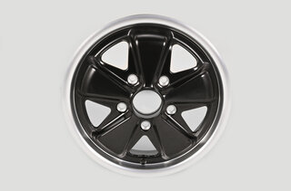 Fuchs Replica Wheel - 4.5 x 15 ET 42 - Classic - Satin Black + Machined Lip - TÜV Approved
