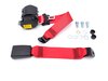 Seat Belt 911 - Rear - Red - 3 Point with 30cm Buckle + Installation Kit - German Aftermarket