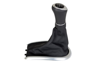 Schaltsack Leder schwarz, Naht schwarz Schaltknauf Mod. 986/996 (6 Gang) weiß beleuchtet