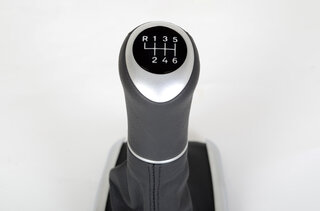 Schaltsack Leder schwarz, Naht schwarz Schaltknauf Mod. 986/996 (6 Gang) weiß beleuchtet