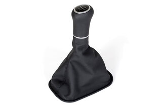 Schaltsack Leder schwarz, Naht Schwarz,  Weiß beleuchtetem Schaltknauf Mod. 964 (5-Gang)
