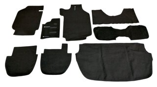 Carpet Set 911 3.2 L - Complete - Clubsport - Black - German Lightweight Felt