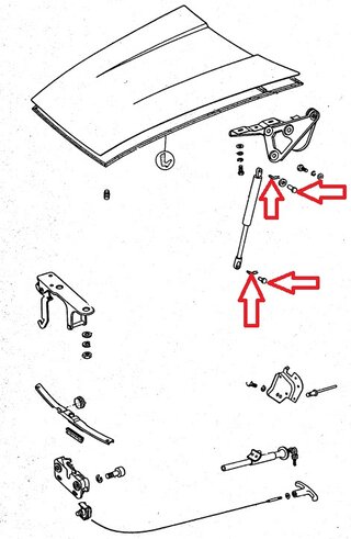 Bolzen mit Sicherungsöse für Haubendämpfer (Satz=2 St.)