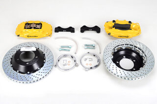 Brembo-freinage GT sport AV 4 pistons, disques 355x32mm perçés (964), étriers jaunes