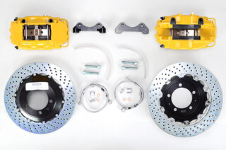 Brembo-freinage GT sport AV 4 pistons, disques 355x32mm perçés (964), étriers jaunes