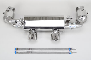 Klappen-Abgasanlage "Brombacher" 991.2, 200 Zellen HD Kats, Endrohrblenden (nur PSE)
