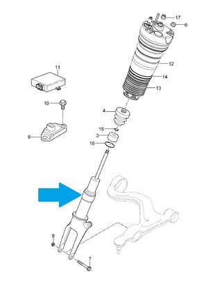 Shock Absorber 970 - Front - Air Suspension - Without Air Shock - German Aftermarket