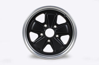 Fuchs Replica Wheel - 6 x 15 ET 36 - Classic - Flat 6 - Satin Black + Machined Lip - With TÜV