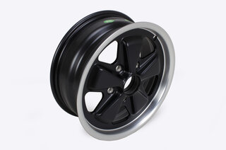 Fuchs Replica Wheel - 6 x 15 ET 36 - Classic - Flat 6 - Satin Black + Machined Lip - With TÜV