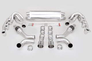 Exhaust System 964 - RACE - 100 Cell Catalytics - Dual Outlet - Without Heat - Round Tips
