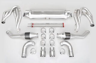 Exhaust System 964 - RACE - 100 Cell Catalytics - Dual Outlet - Without Heat - Round Tips