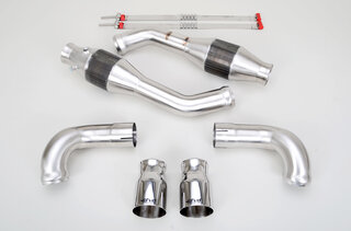 Exhaust System 964 - RACE - 100 Cell Catalytics - Dual Outlet - Without Heat - Round Tips