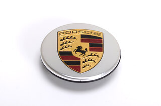 Nabendeckel Zentralverschluss Silber mit Wappen farbig