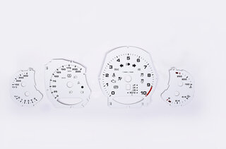 Jeu de fonds de compteur blanc 991 GT3 - PDK - mp/h